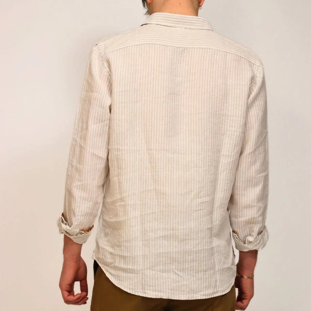 SUN68 CAMICIA S34121 0107 BIANCO BEIGE  